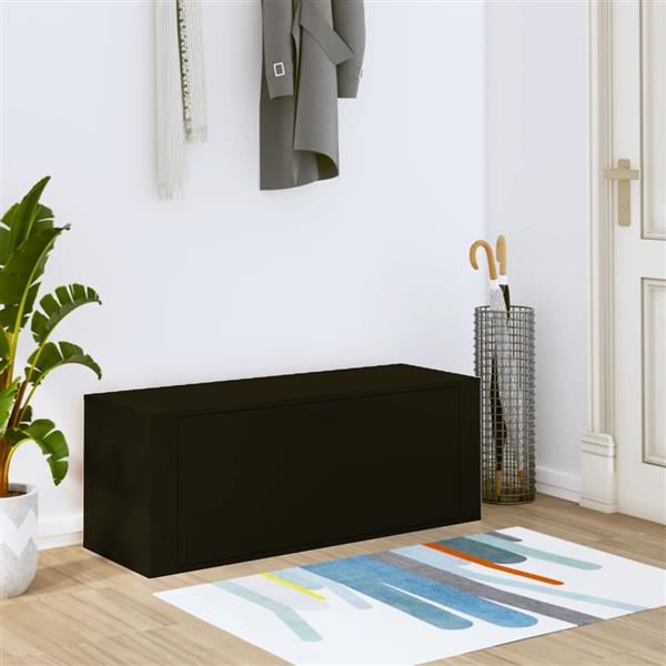 Grote foto vidaxl wandschoenenkast 100x35x38 cm bewerkt hout zwart huis en inrichting overige