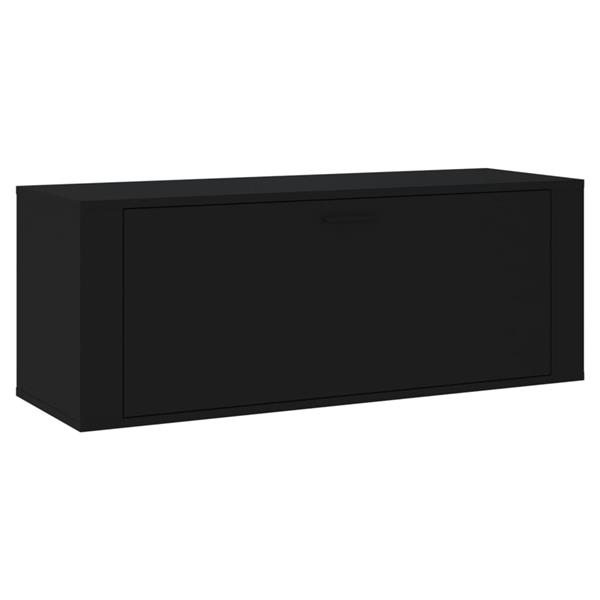 Grote foto vidaxl wandschoenenkast 100x35x38 cm bewerkt hout zwart huis en inrichting overige