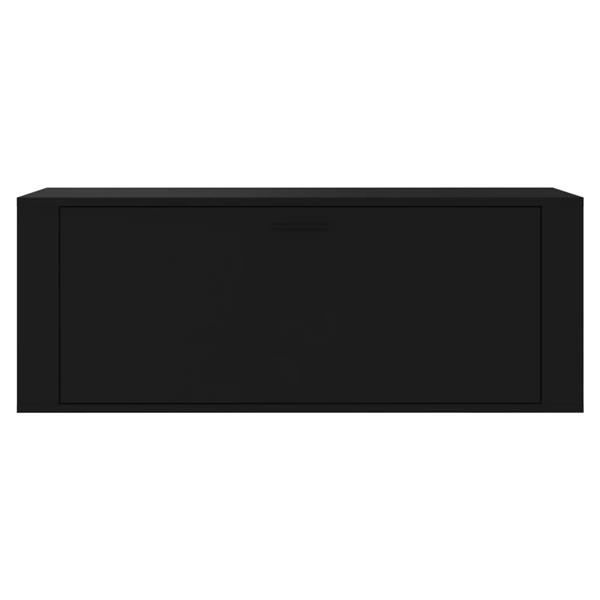 Grote foto vidaxl wandschoenenkast 100x35x38 cm bewerkt hout zwart huis en inrichting overige