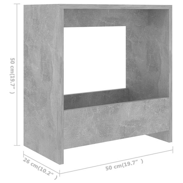 Grote foto vidaxl bijzettafel 50x26x50 cm bewerkt hout betongrijs huis en inrichting eettafels
