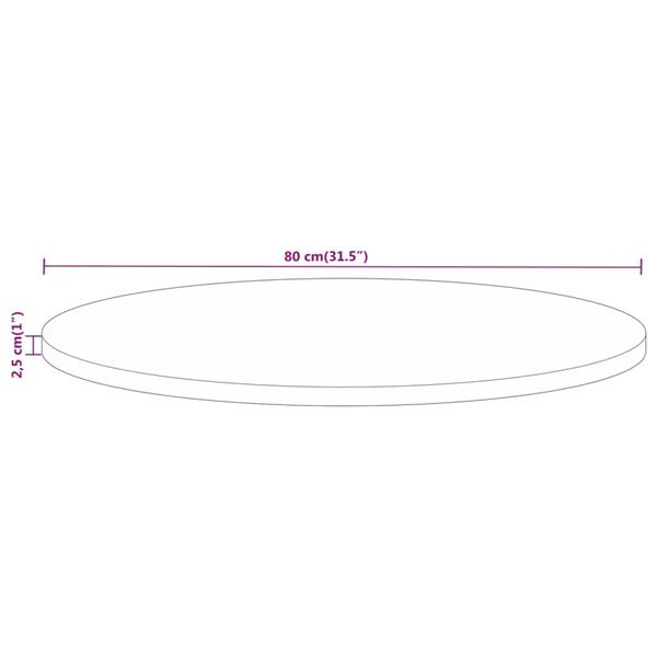 Grote foto vidaxl tafelblad rond 80x2 5 cm massief ruw mangohout antiek en kunst stoelen en banken