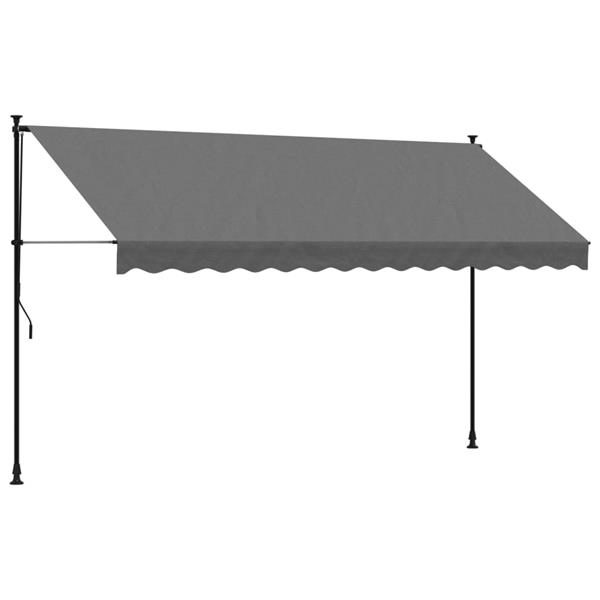 Grote foto vidaxl luifel uittrekbaar 350x150 cm stof en staal antracietkleurig tuin en terras overige tuin en terras