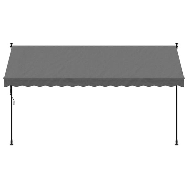 Grote foto vidaxl luifel uittrekbaar 350x150 cm stof en staal antracietkleurig tuin en terras overige tuin en terras