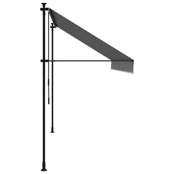 Grote foto vidaxl luifel uittrekbaar 350x150 cm stof en staal antracietkleurig tuin en terras overige tuin en terras
