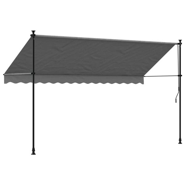 Grote foto vidaxl luifel uittrekbaar 350x150 cm stof en staal antracietkleurig tuin en terras overige tuin en terras
