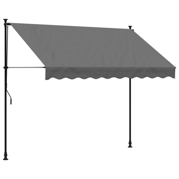 Grote foto vidaxl luifel uittrekbaar 250x150 cm stof en staal antracietkleurig tuin en terras overige tuin en terras
