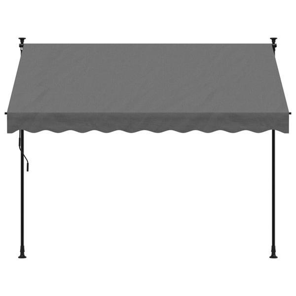 Grote foto vidaxl luifel uittrekbaar 250x150 cm stof en staal antracietkleurig tuin en terras overige tuin en terras
