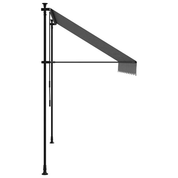 Grote foto vidaxl luifel uittrekbaar 250x150 cm stof en staal antracietkleurig tuin en terras overige tuin en terras