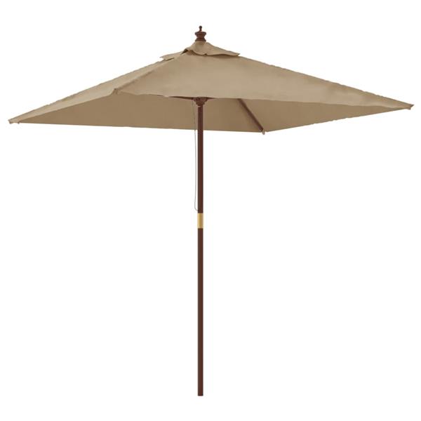 Grote foto vidaxl parasol met houten paal 198x198x231 cm taupe tuin en terras overige tuin en terras