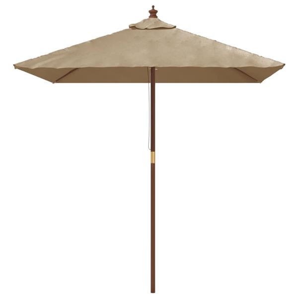 Grote foto vidaxl parasol met houten paal 198x198x231 cm taupe tuin en terras overige tuin en terras