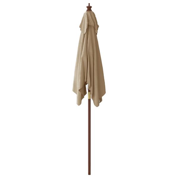 Grote foto vidaxl parasol met houten paal 198x198x231 cm taupe tuin en terras overige tuin en terras