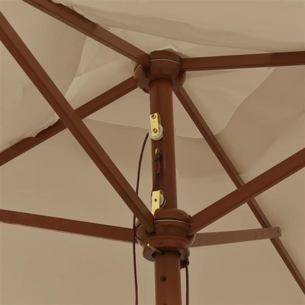 Grote foto vidaxl parasol met houten paal 198x198x231 cm taupe tuin en terras overige tuin en terras