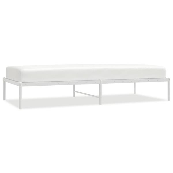 Grote foto vidaxl bedframe metaal wit 90x200 cm antiek en kunst stoelen en banken