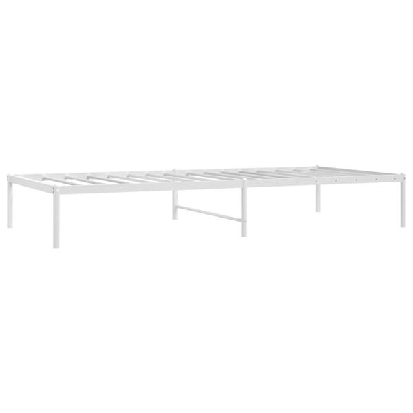 Grote foto vidaxl bedframe metaal wit 90x200 cm antiek en kunst stoelen en banken