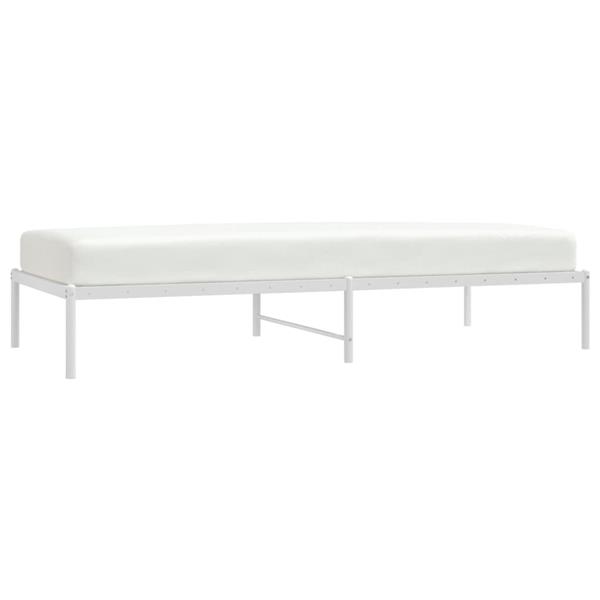 Grote foto vidaxl bedframe metaal wit 90x200 cm antiek en kunst stoelen en banken
