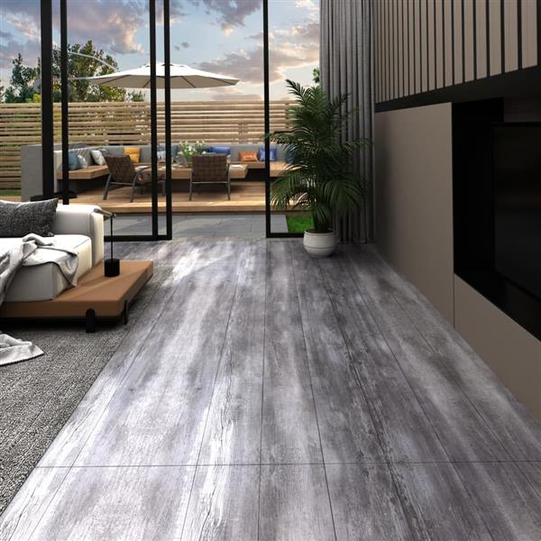 Grote foto vidaxl vloerplanken zelfklevend 5 21 m 2 mm pvc mat houtgrijs doe het zelf en verbouw tegels