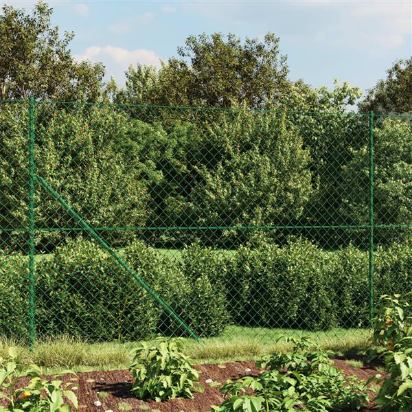 Grote foto vidaxl gaashek met grondankers 1 6x10 m groen tuin en terras hekken en schuttingen