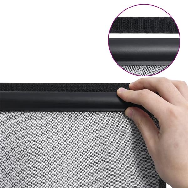 Grote foto vidaxl vliegengordijn 100x220 cm polyester mesh zwart doe het zelf en verbouw deuren en horren