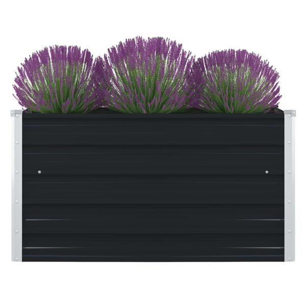 Grote foto vidaxl plantenbak verhoogd 100x100x45cm gegalvaniseerd staal antraciet tuin en terras overige tuin en terras