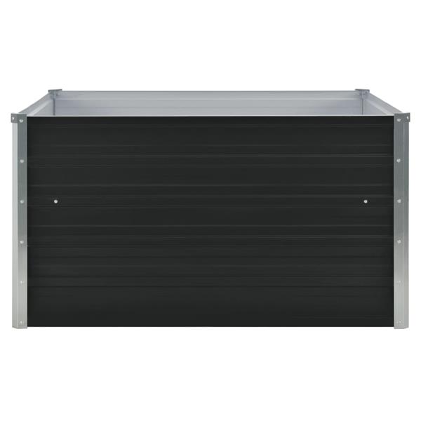 Grote foto vidaxl plantenbak verhoogd 100x100x45cm gegalvaniseerd staal antraciet tuin en terras overige tuin en terras