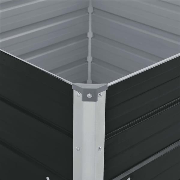 Grote foto vidaxl plantenbak verhoogd 100x100x45cm gegalvaniseerd staal antraciet tuin en terras overige tuin en terras