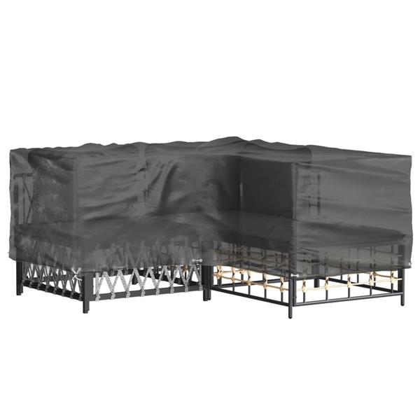 Grote foto vidaxl tuinmeubelhoezen met 12 oogjes l vormig 185x185x70 cm tuin en terras tuinmeubelen