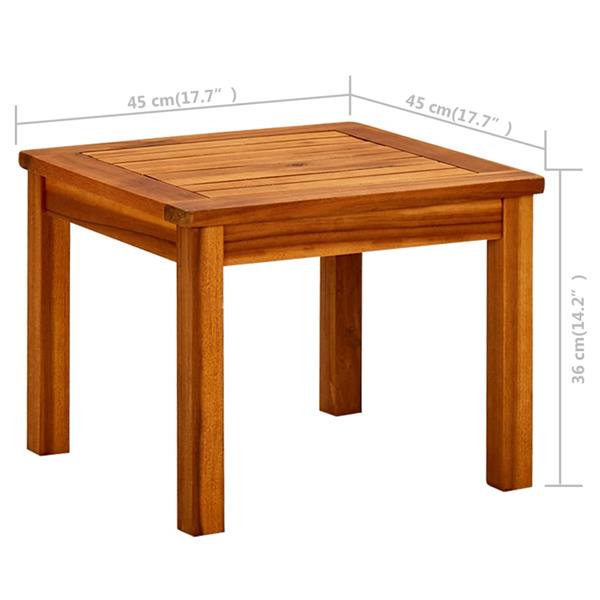 Grote foto vidaxl tuintafel 45x45x36 cm massief acaciahout tuin en terras tuinmeubelen