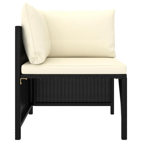 Grote foto vidaxl 5 delige loungeset met kussens poly rattan zwart tuin en terras tuinmeubelen