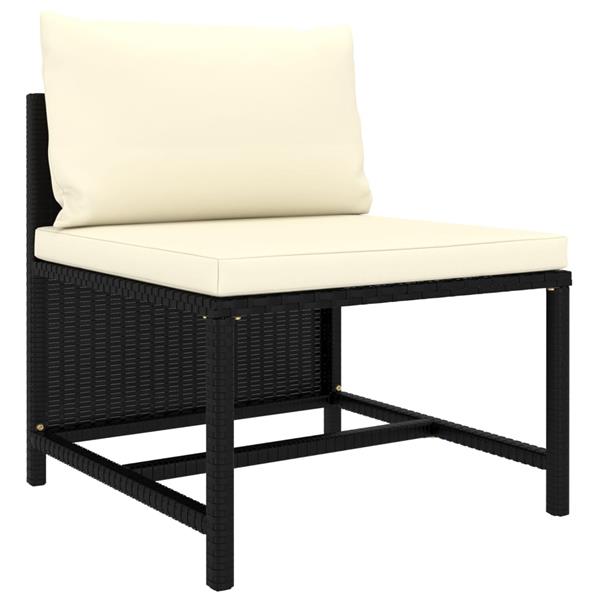 Grote foto vidaxl 5 delige loungeset met kussens poly rattan zwart tuin en terras tuinmeubelen