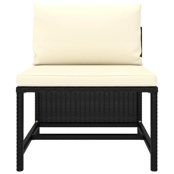 Grote foto vidaxl 5 delige loungeset met kussens poly rattan zwart tuin en terras tuinmeubelen