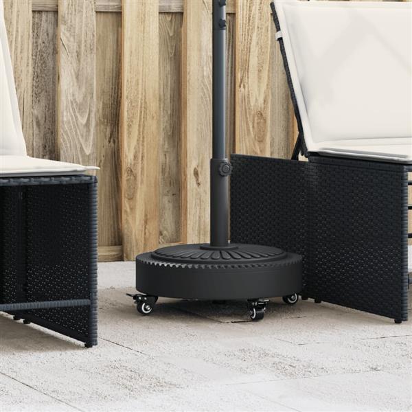 Grote foto vidaxl parasolvoet met wielen voor stok van 38 48 mm 27 kg rond tuin en terras overige tuin en terras