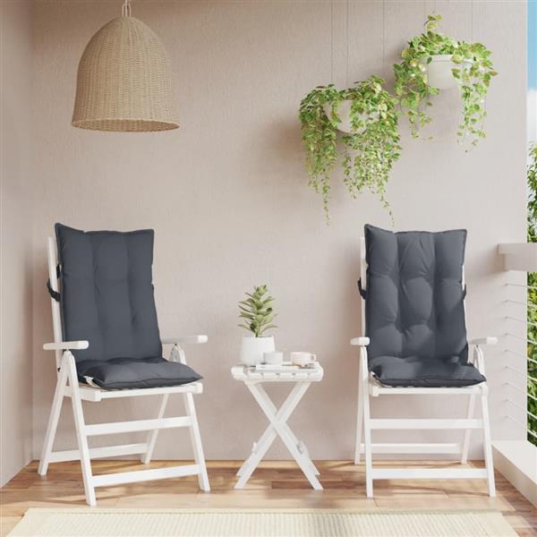 Grote foto vidaxl stoelkussens 2 st hoge rug oxford stof antracietkleurig huis en inrichting woningdecoratie