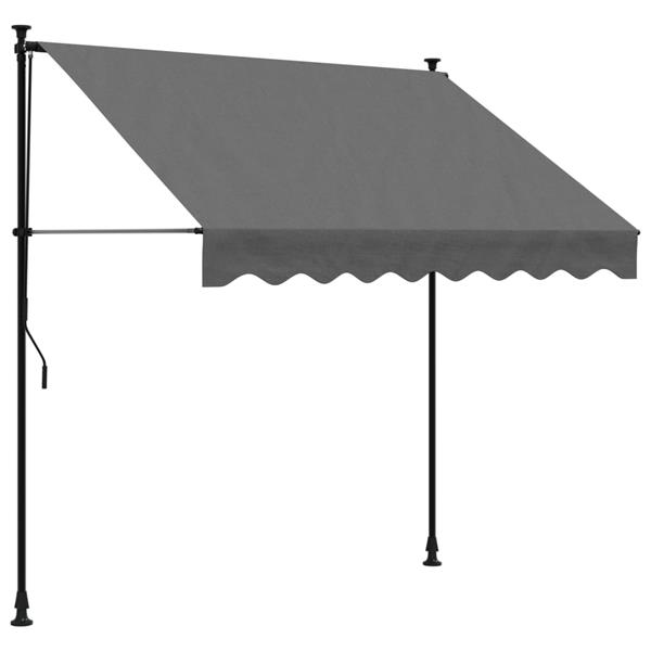 Grote foto vidaxl luifel uittrekbaar 200x150 cm stof en staal antracietkleurig tuin en terras overige tuin en terras