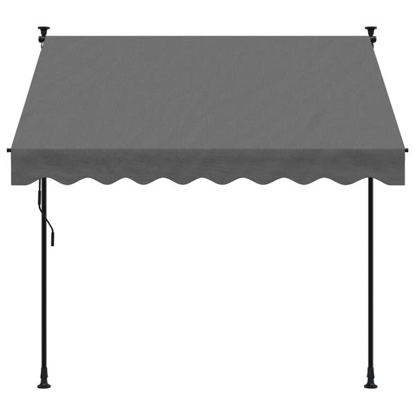 Grote foto vidaxl luifel uittrekbaar 200x150 cm stof en staal antracietkleurig tuin en terras overige tuin en terras