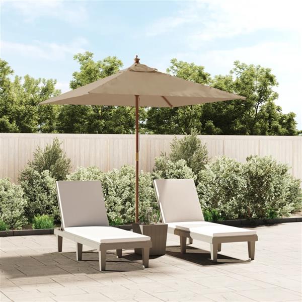 Grote foto vidaxl parasol met houten paal 198x198x231 cm taupe tuin en terras overige tuin en terras
