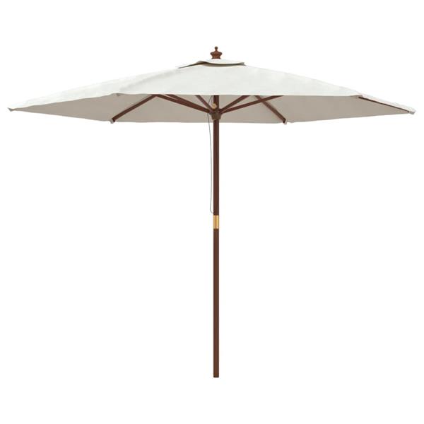 Grote foto vidaxl parasol met houten paal 299x240 cm zandkleurig tuin en terras overige tuin en terras