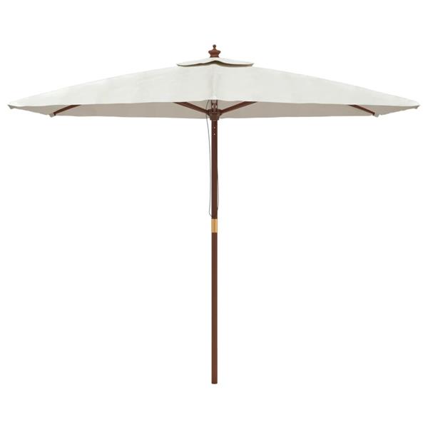 Grote foto vidaxl parasol met houten paal 299x240 cm zandkleurig tuin en terras overige tuin en terras
