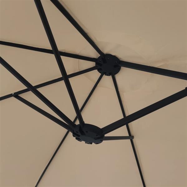 Grote foto vidaxl parasol dubbel dak met led 449x245 cm taupe tuin en terras overige tuin en terras