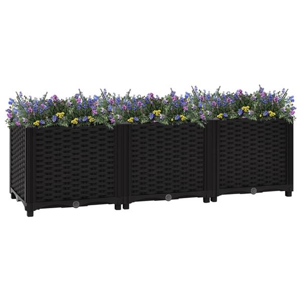 Grote foto vidaxl plantenbak verhoogd 120x40x38 cm polypropyleen tuin en terras overige tuin en terras