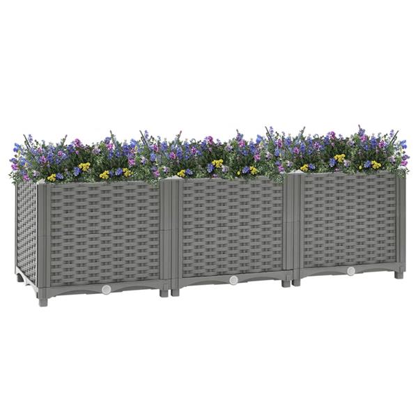 Grote foto vidaxl plantenbak verhoogd 120x40x38 cm polypropeen tuin en terras overige tuin en terras