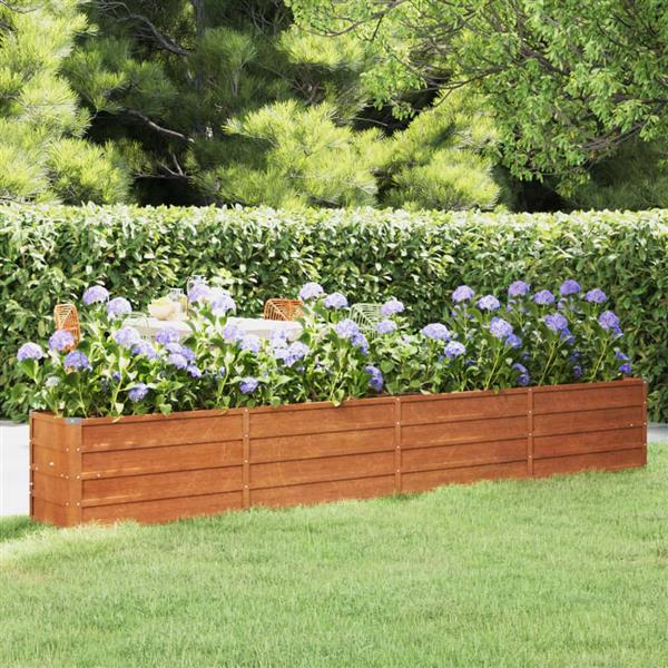 Grote foto vidaxl plantenbak verhoogd 320x40x45 cm cortenstaal roestig tuin en terras overige tuin en terras