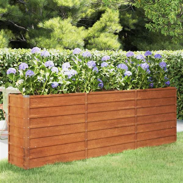 Grote foto vidaxl plantenbak verhoogd 240x40x77 cm cortenstaal roestig tuin en terras overige tuin en terras