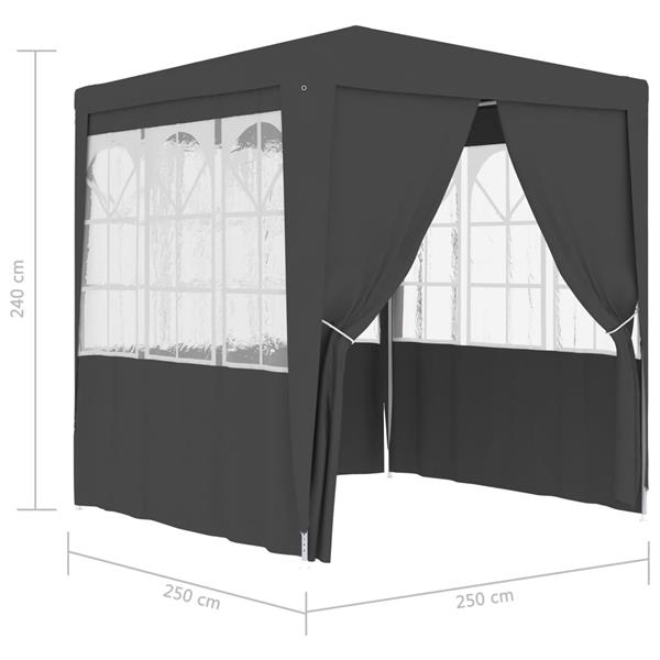 Grote foto vidaxl partytent met wanden professioneel 90 g m 2 5x2 5 m antraciet tuin en terras overige tuin en terras