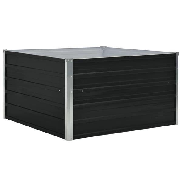 Grote foto vidaxl plantenbak verhoogd 100x100x45cm gegalvaniseerd staal antraciet tuin en terras overige tuin en terras