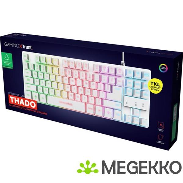 Grote foto trust gxt 833w thado bedraad gaming toetsenbord tkl wit computers en software toetsenborden
