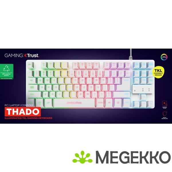 Grote foto trust gxt 833w thado bedraad gaming toetsenbord tkl wit computers en software toetsenborden
