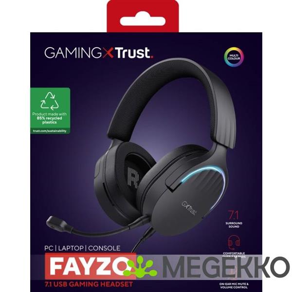 Grote foto trust gxt 490 fayzo gaming headset zwart audio tv en foto koptelefoons