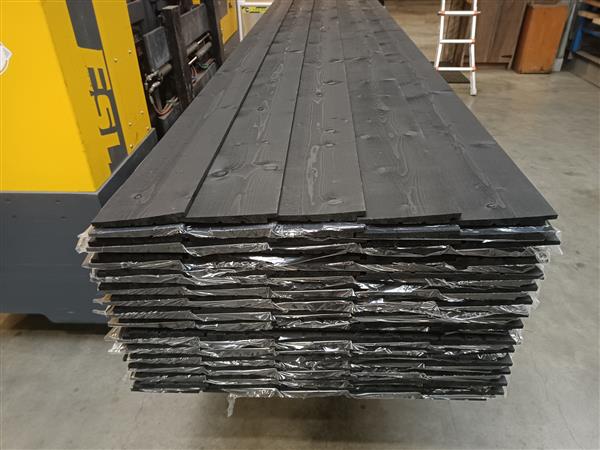 Grote foto vuren zweeds rabat 10 24x197mm zwart gespoten 540cm doe het zelf en verbouw hout en planken