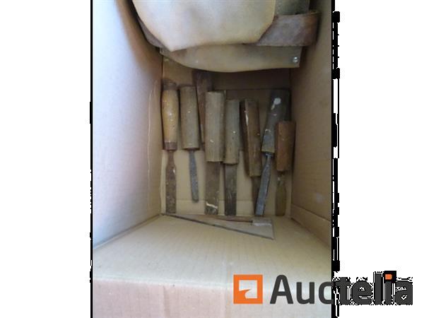 Grote foto 8 antieke houten beitels ironside boekentas racagnac set doe het zelf en verbouw gereedschappen en machines
