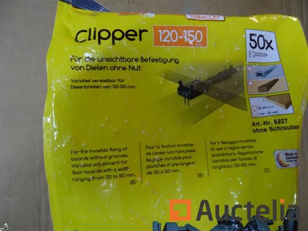 Grote foto 50 clips voor vlonderplanken zonder groef zwart doe het zelf en verbouw onderdelen en accessoires
